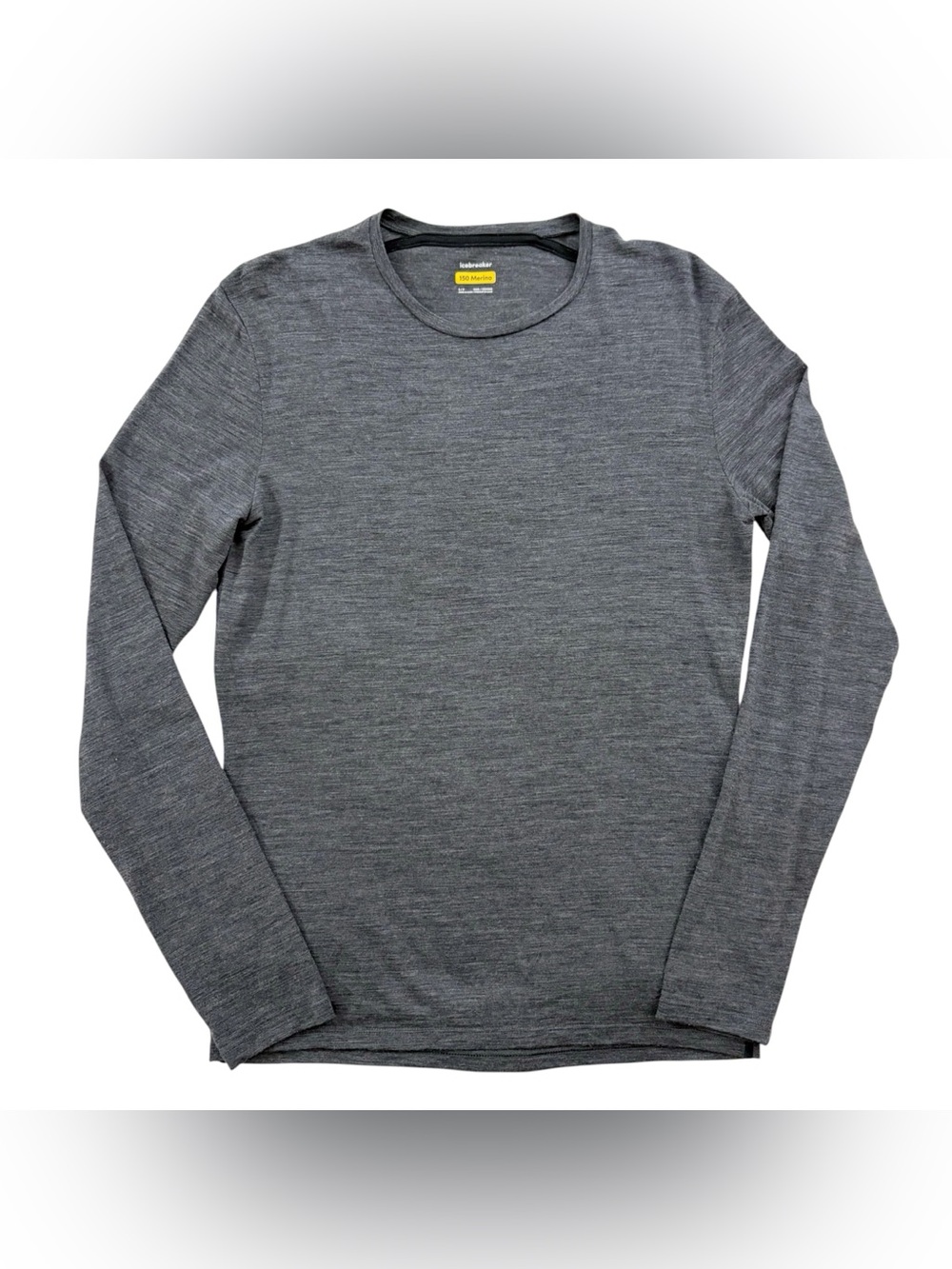 Icebreaker Men’s Long Sleeve Crew Neck Shirt 150 Merino Charcoal Small